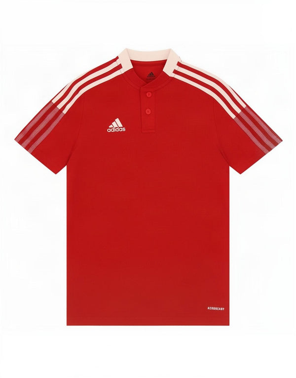 Adidas Boys Aeroready T-Shirt Top 11-12 år Rød Colourblock Bomuld