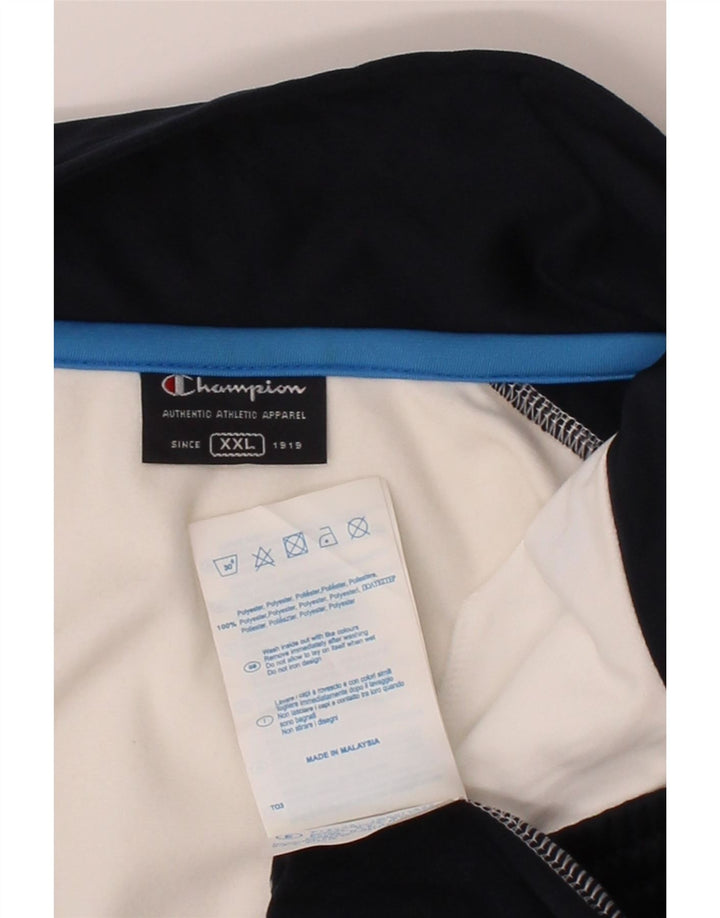 CHAMPION Mens Tracksuit Top Jacket 2XL White Colourblock Polyester