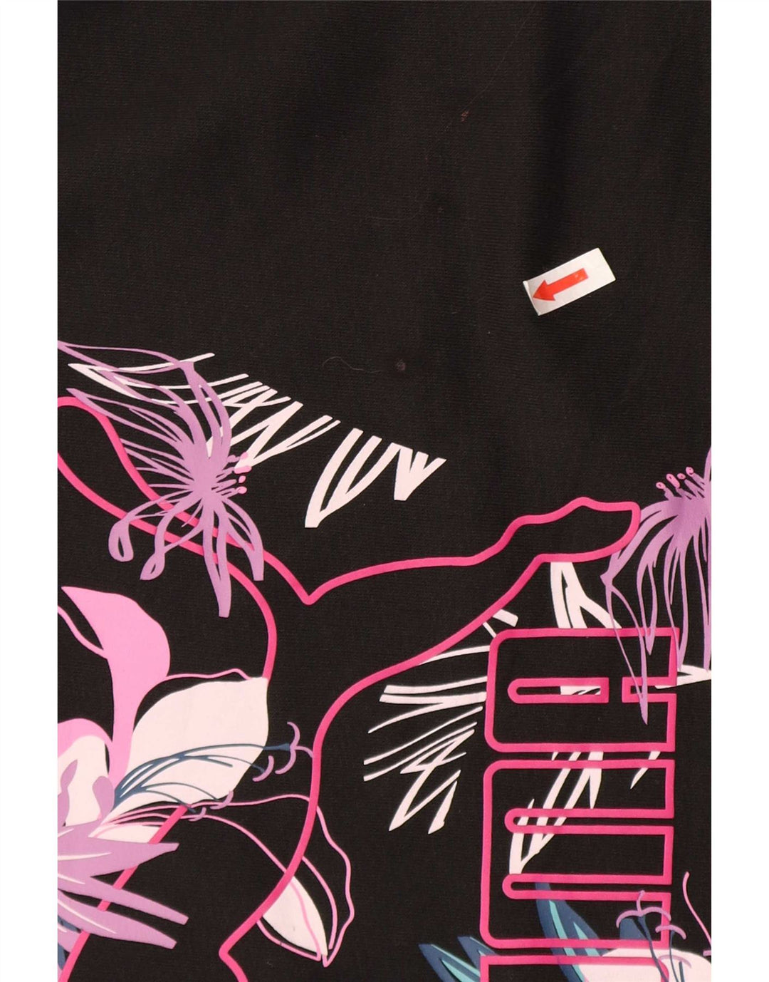 Puma Dame Grafisk Oversized Sweatshirt Jumper UK 16 Large Black Floral