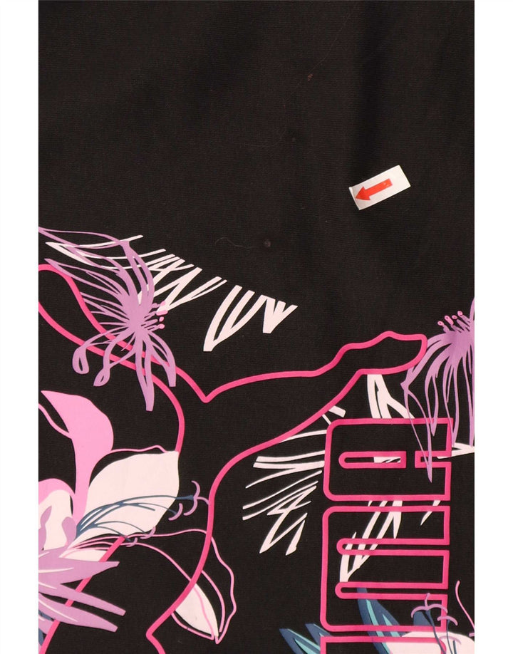 Puma Dame Grafisk Oversized Sweatshirt Jumper UK 16 Large Black Floral