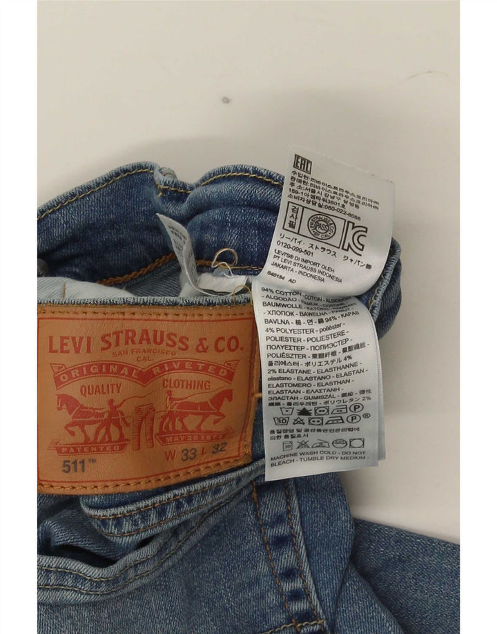 Levi's Herre 511 Cropped Slim Jeans W33 L25 Blå Bomuld