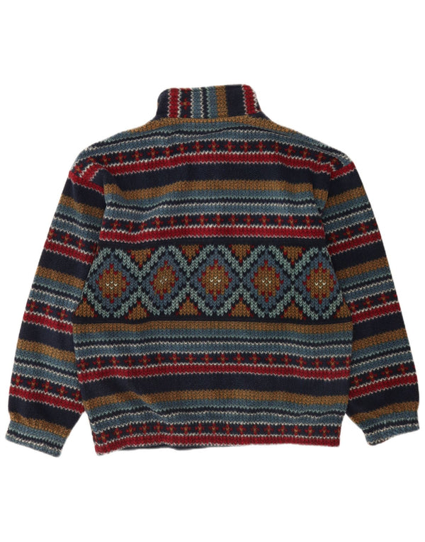 Fila Herre Button Neck Fleece Jumper IT 50 Medium Flerfarvet Geometrisk