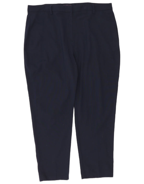 Marks & Spencer Dame Crop Chino Bukser UK 18 XL W36 L26 Marineblå