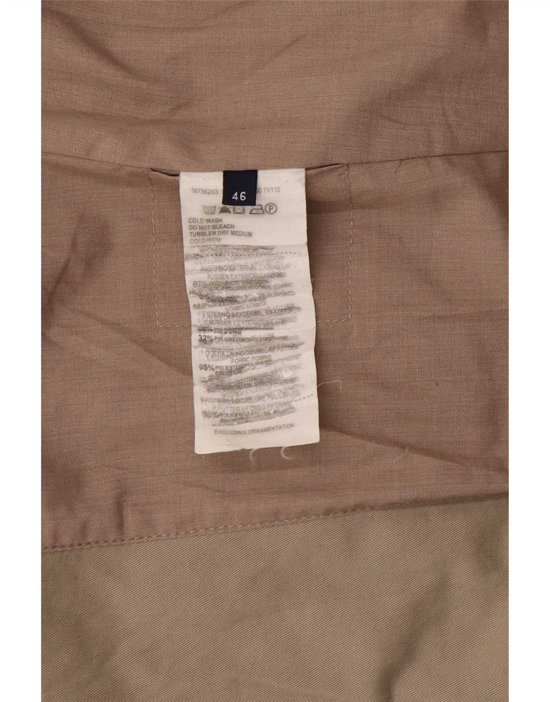 Trussardi Jeans Dame 2 Button Blazer Jacket IT 46 Stor Beige Bomuld