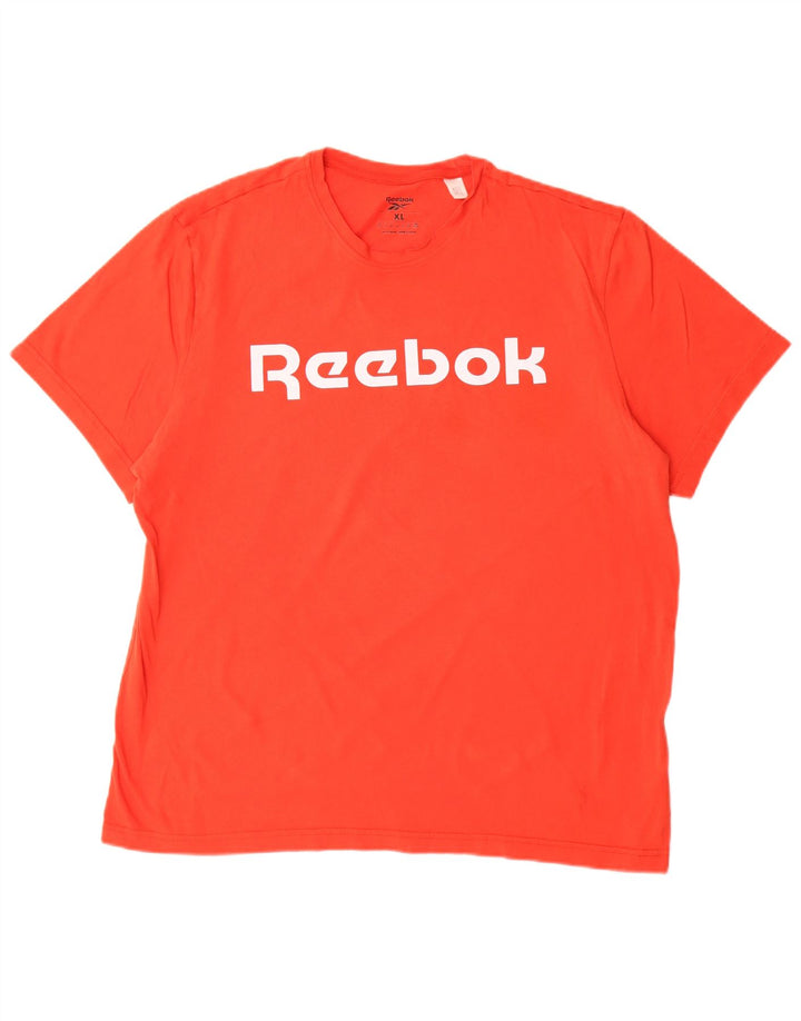 REEBOK Herre grafisk T-shirt Top XL Rød Bomuld