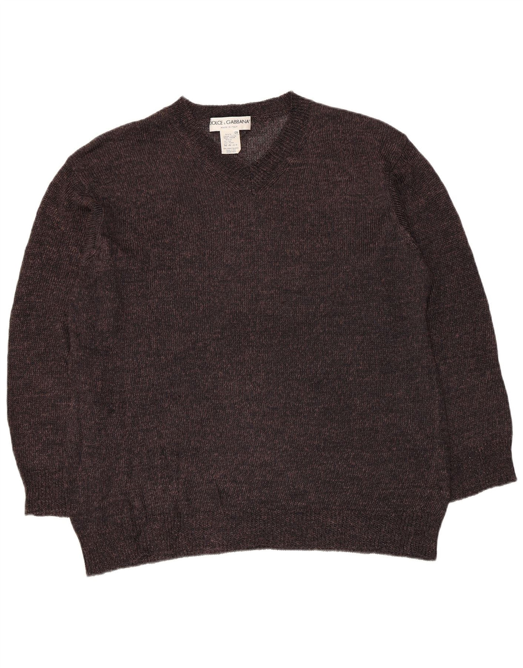 Dolce & Gabbana Dame V-hals sweater IT 48 XL Brun viskose