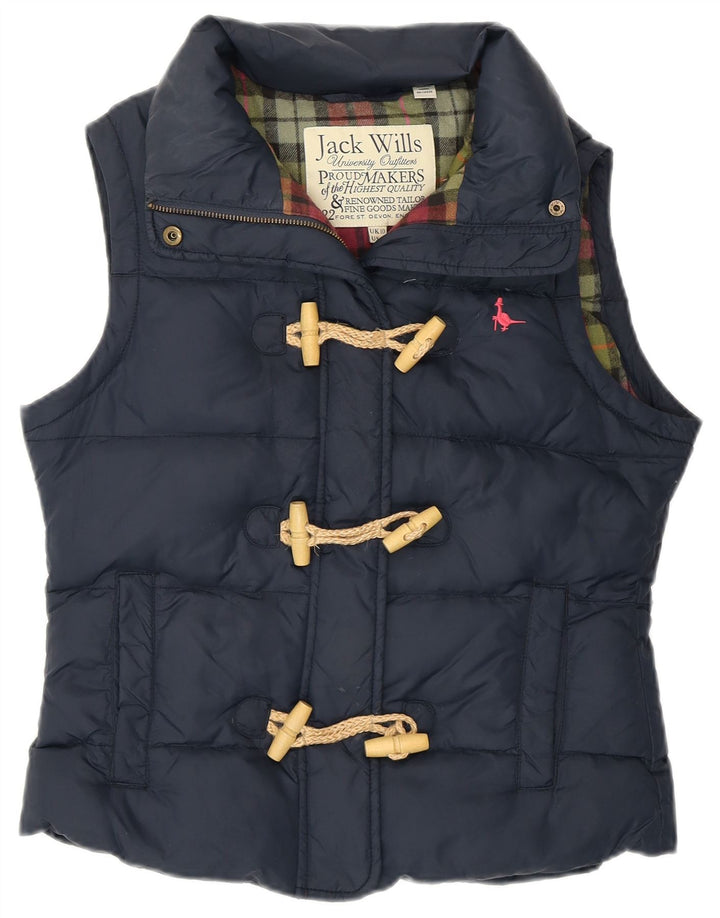 JACK WILLS Dame Polstret Gilet UK 10 Small Navy Blue