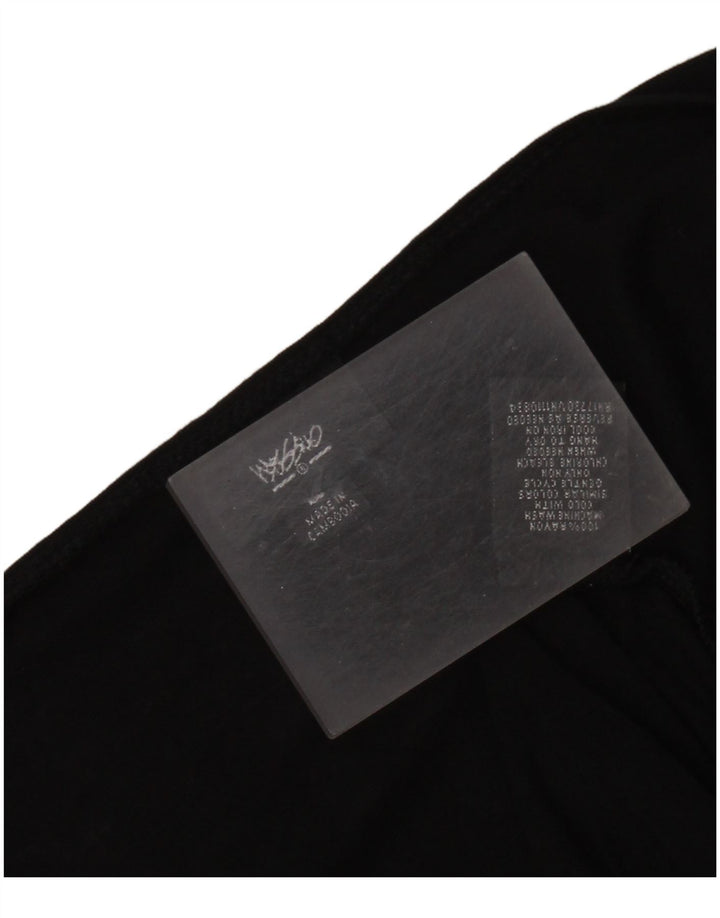 MOSSIMO Dame 3/4 Ærmet A-Line Kjole UK 14 Large Black Rayon