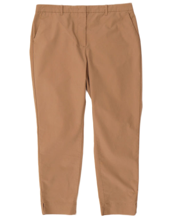 Marks & Spencer Dame Slim Chino Bukser UK 14 Large W34 L28 Brun Bomuld