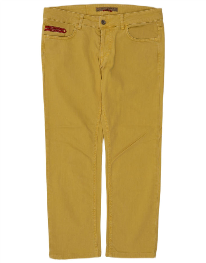UBEGRÆNSET Herre cropped jeans W31 L25 gul bomuld