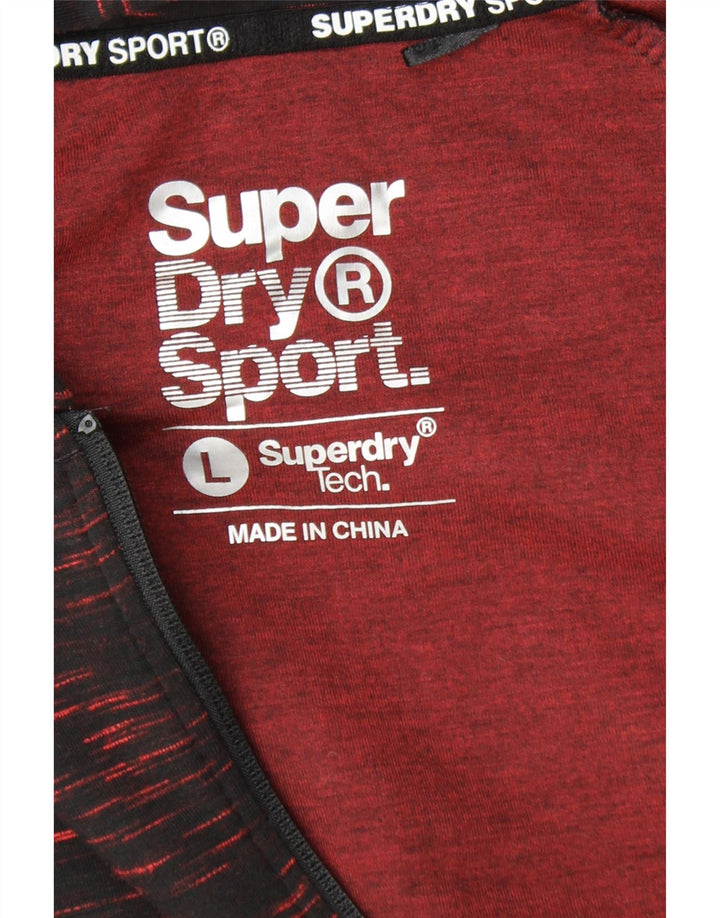 SUPERDRY hættetrøje til kvinder med lynlås UK 16 Large Black Flecked