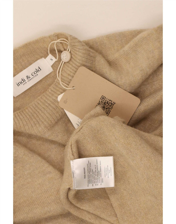 Indi & Cold Womens Oversized Turtle Neck Jumper Sweater UK 10 Small Beige