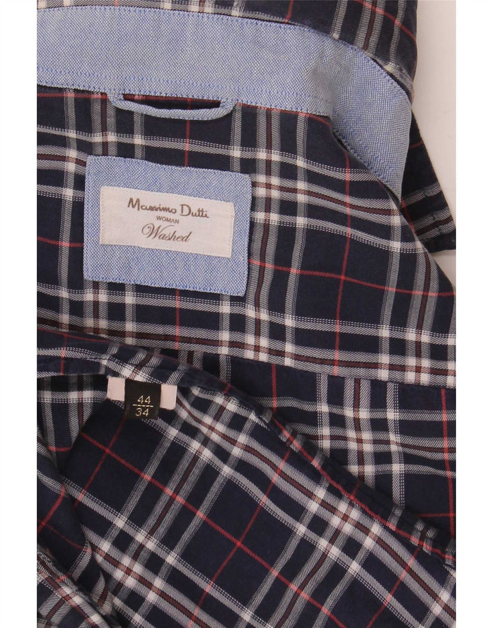 Massimo Dutti dameskjorte EU 34 XS marineblå ternet