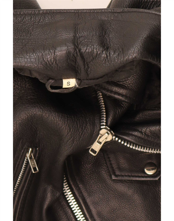 Vintage Herre Læder Biker Jacket UK 36 Small Black