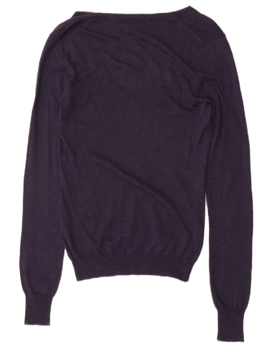 Massimo Dutti Dame V-hals sweater UK 12 Medium Navy Blue Silke