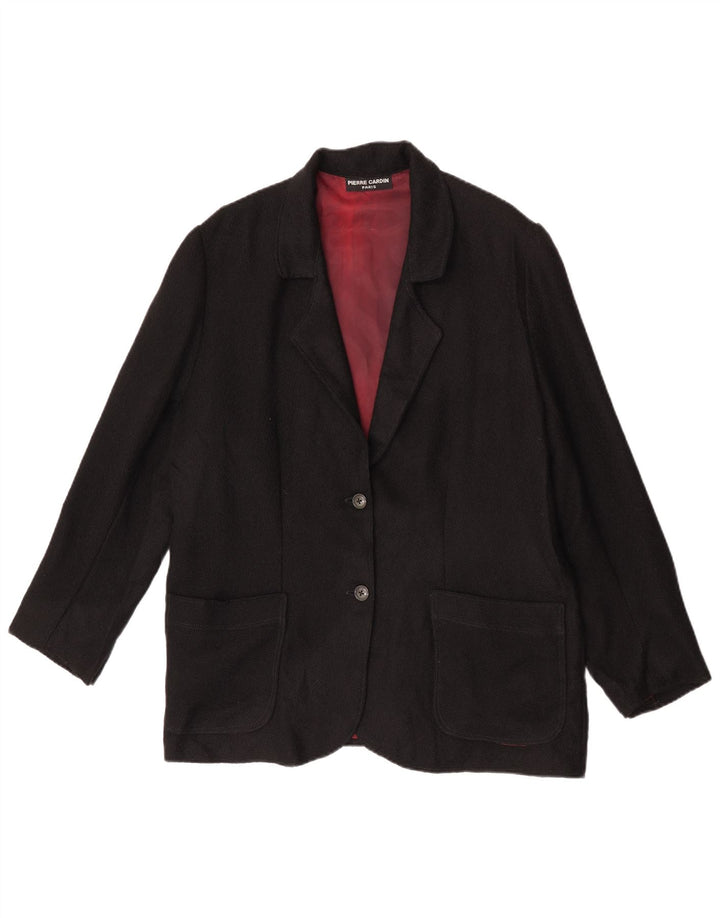 Pierre Cardin Dame 2 Button Blazer Jacket UK 16 Large Black