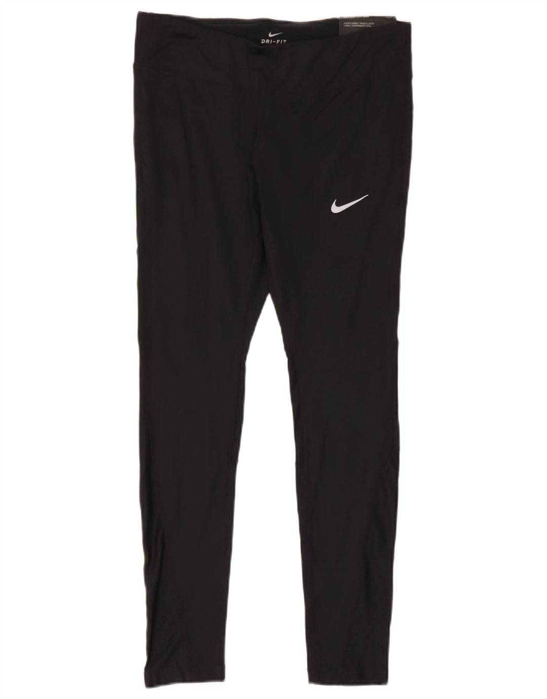 Nike Dame Dri Fit Leggings UK 14 Large Black Polyester