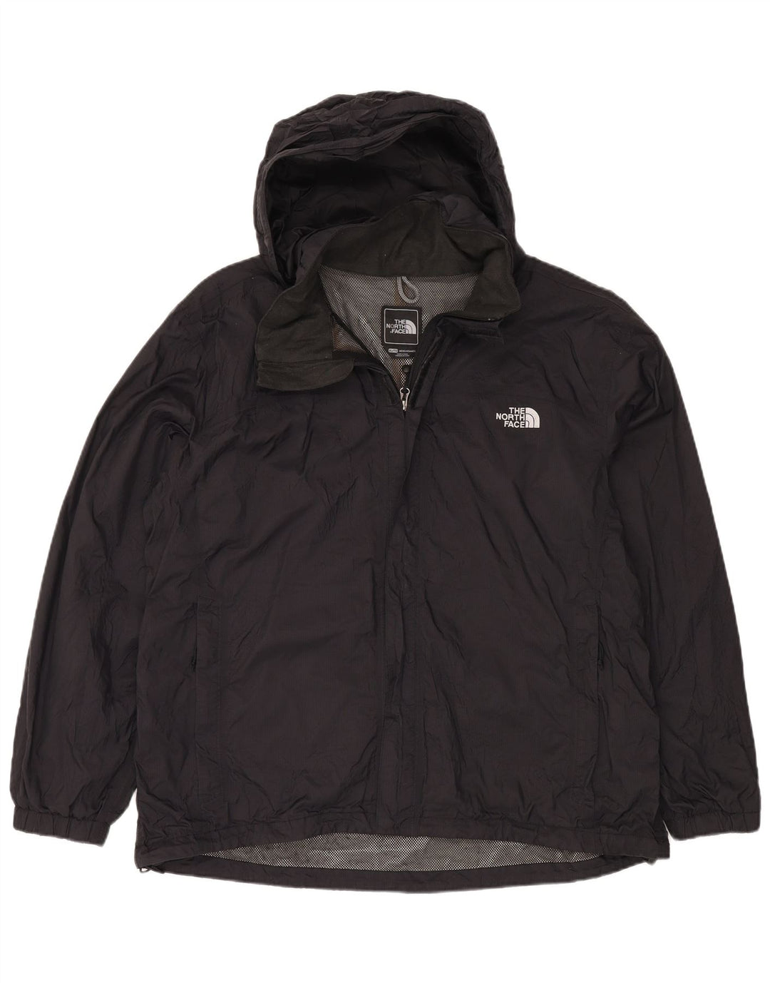 THE NORTH FACE Regnjakke med hætte til mænd UK 42 XL Sort Nylon