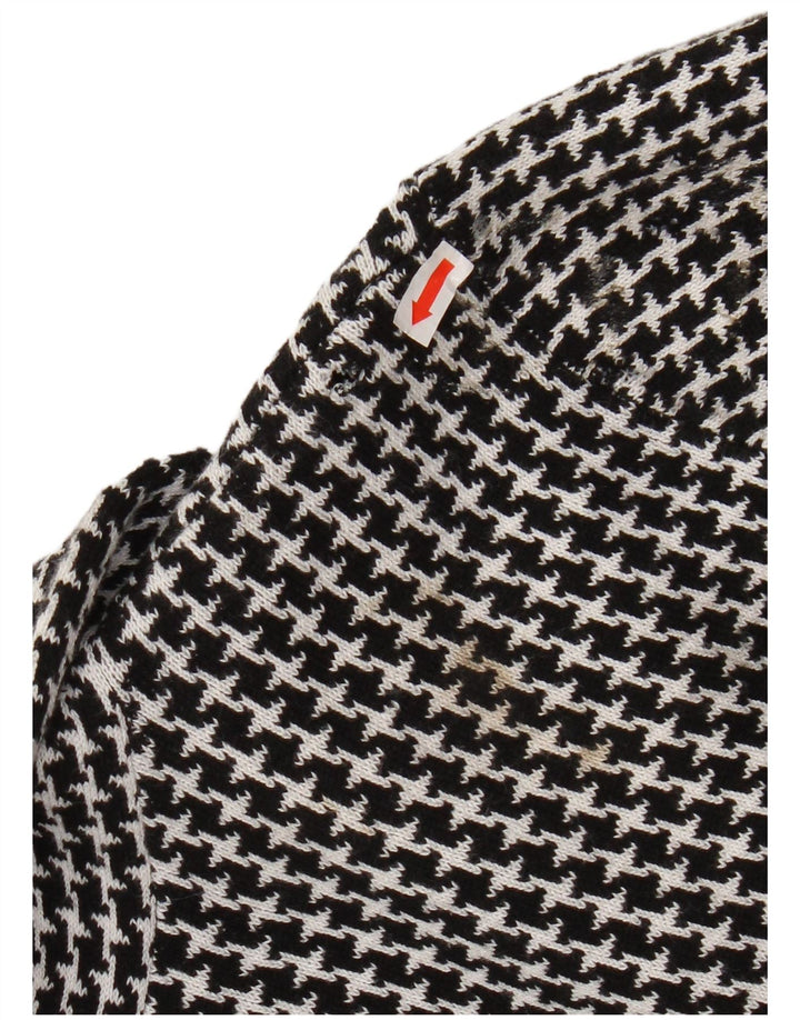 CHAPS Dame 3-knaps strik blazerjakke UK 12 Medium Black Houndstooth
