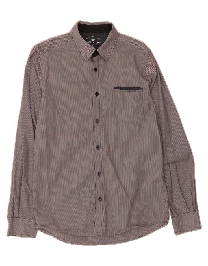 TOM TAILOR Mens Shirt Small Grey Pinstripe Cotton Vintage Tom Tailor and Second-Hand Tom Tailor from Messina Hembry 
