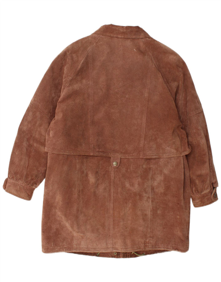 C&A Dame Canda Ruskind Windbreaker Coat UK 16 Stor Brun Læder
