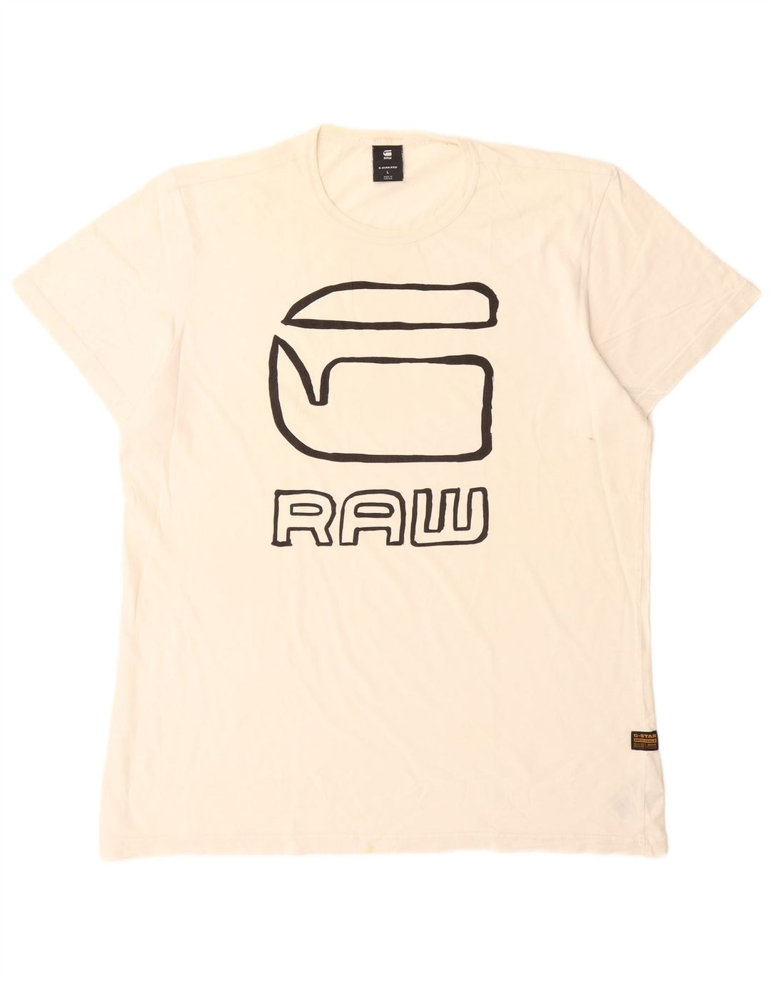 G-Star Herre Grafisk T-Shirt Top Stor Hvid Bomuld