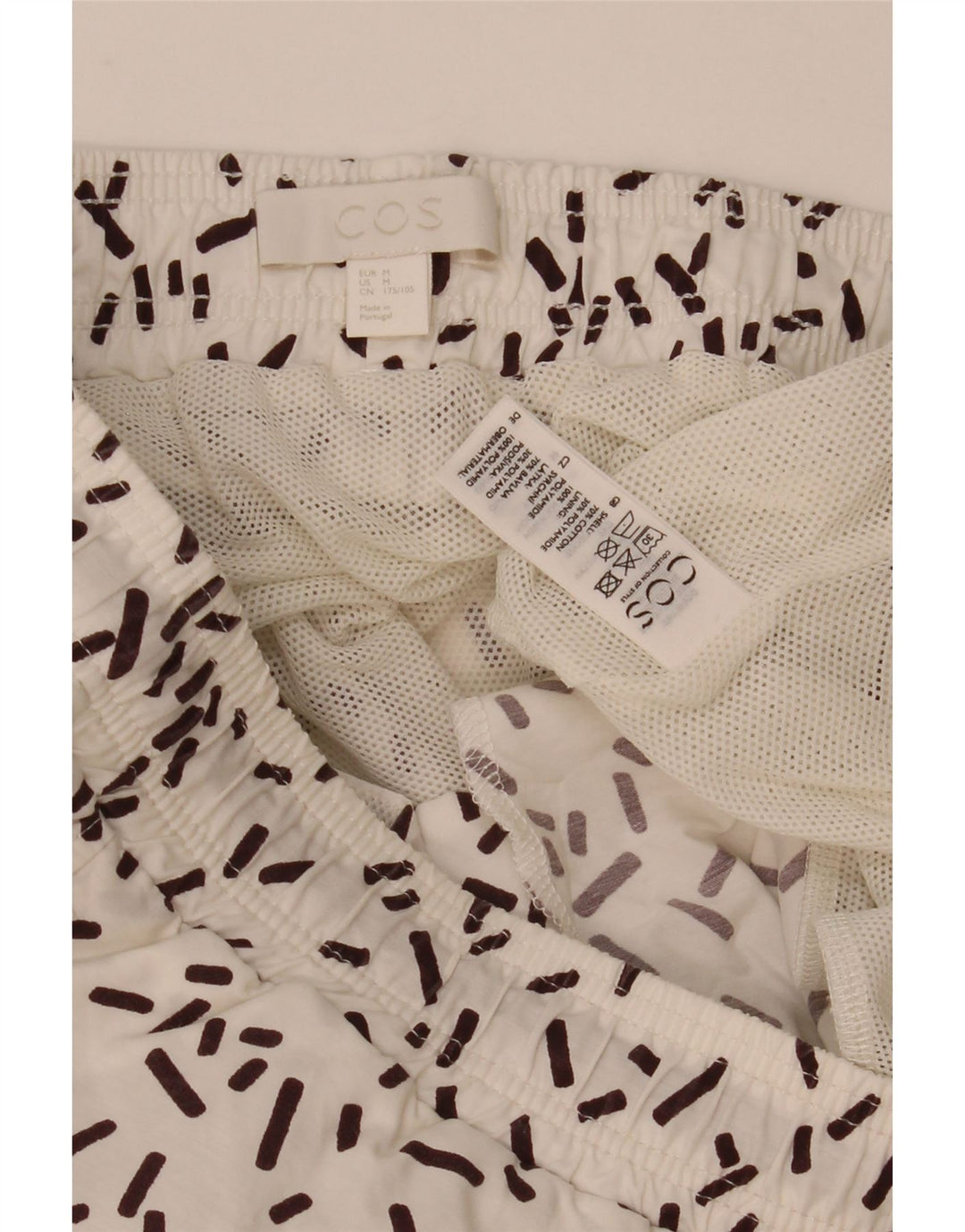 Cos Herre badeshorts Medium Hvid Geometrisk Bomuld