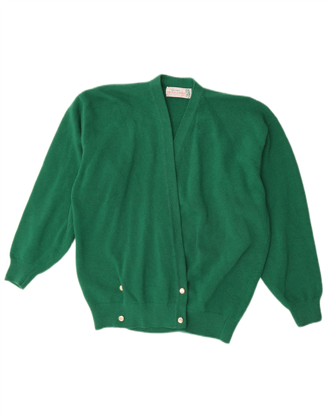 Glenmac Dame Cardigan Sweater UK 16 Stor grøn lammeuld