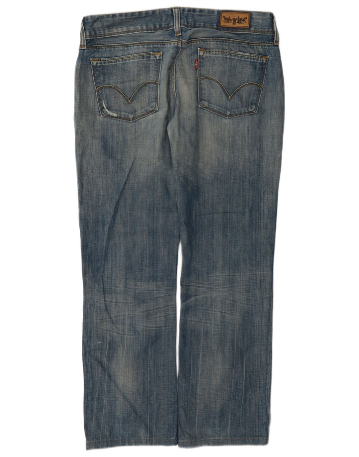 Levi's Dame 570 Distressed Straight Jeans W32 L28 Blå Bomuld