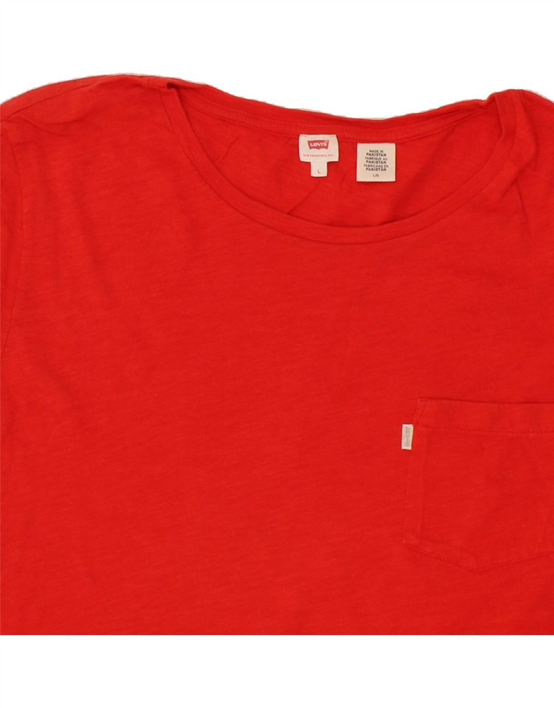 LEVI'S Womens T-Shirt Top UK 16 Large Red Cotton Vintage Levi's and Second-Hand Levi's from Messina Hembry 