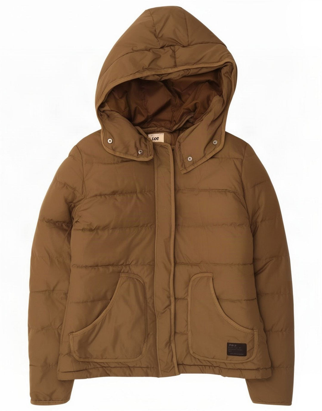 Lee Dame hættepolstret jakke UK 14 Medium Khaki Polyamid