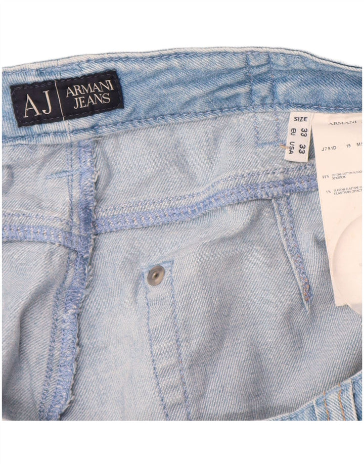 Armani Dame Straight Jeans W33 L34 Blå Bomuld