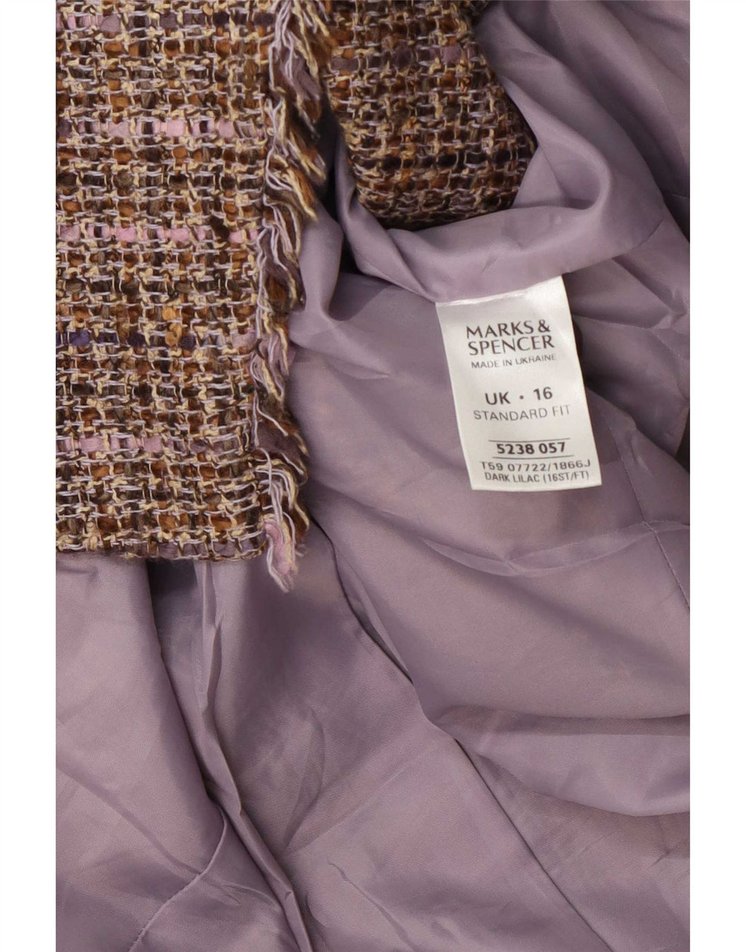 Marks & Spencer Dame 1 Knap Blazer Jacket UK 16 Stor lilla ternet