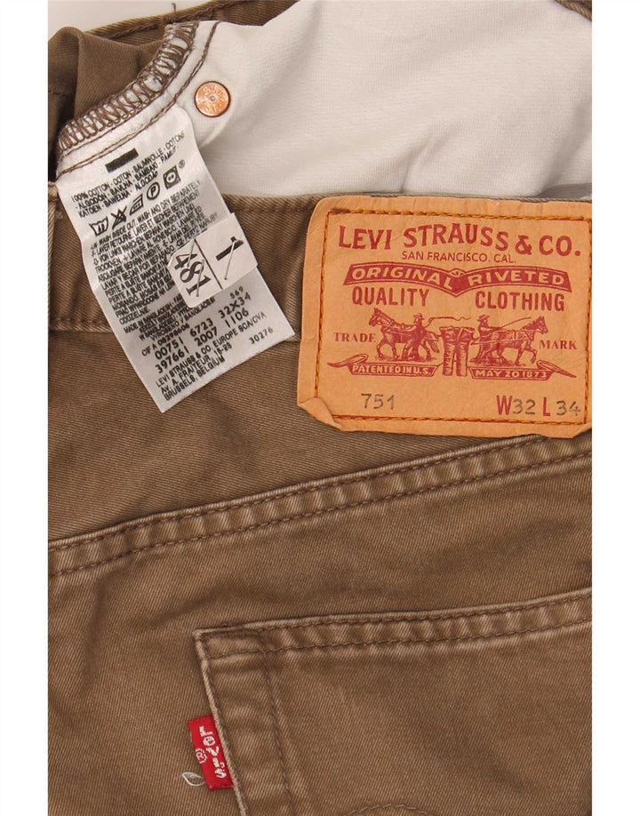 Levi's Herre 751 lige jeans W32 L30 brun bomuld