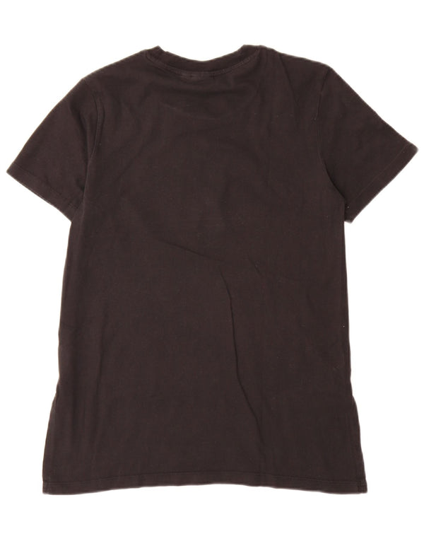 Adidas Dame Grafisk T-Shirt Top UK 10 Small Black Bomuld