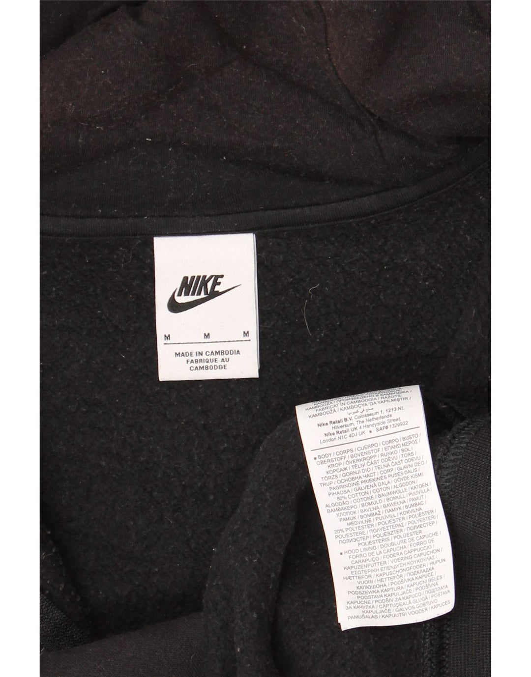 Nike hættetrøje med lynlås til mænd mellem sort bomuld