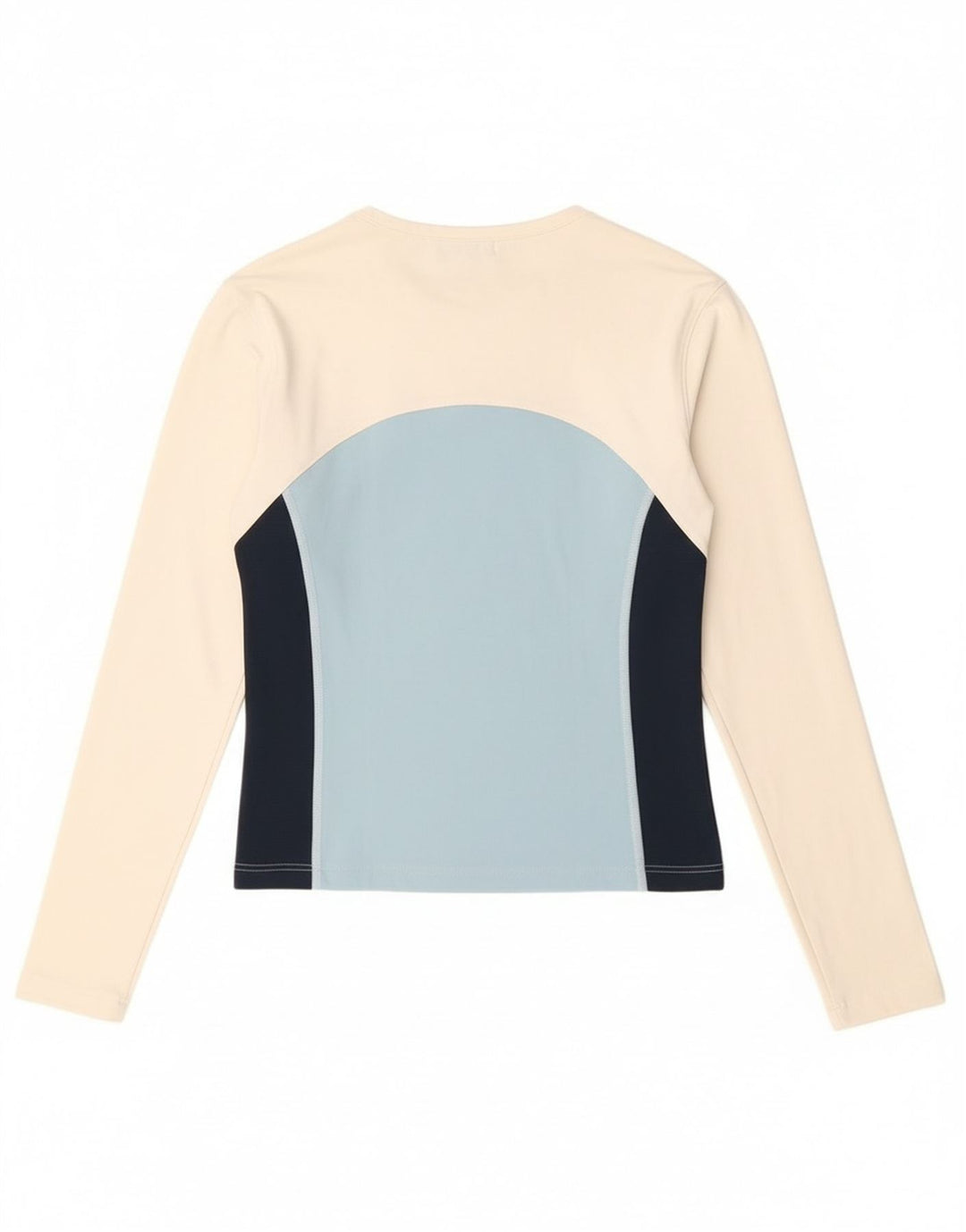 Fila Womens Crop Grafisk Top Langærmet IT 40/42 Small White Colourblock