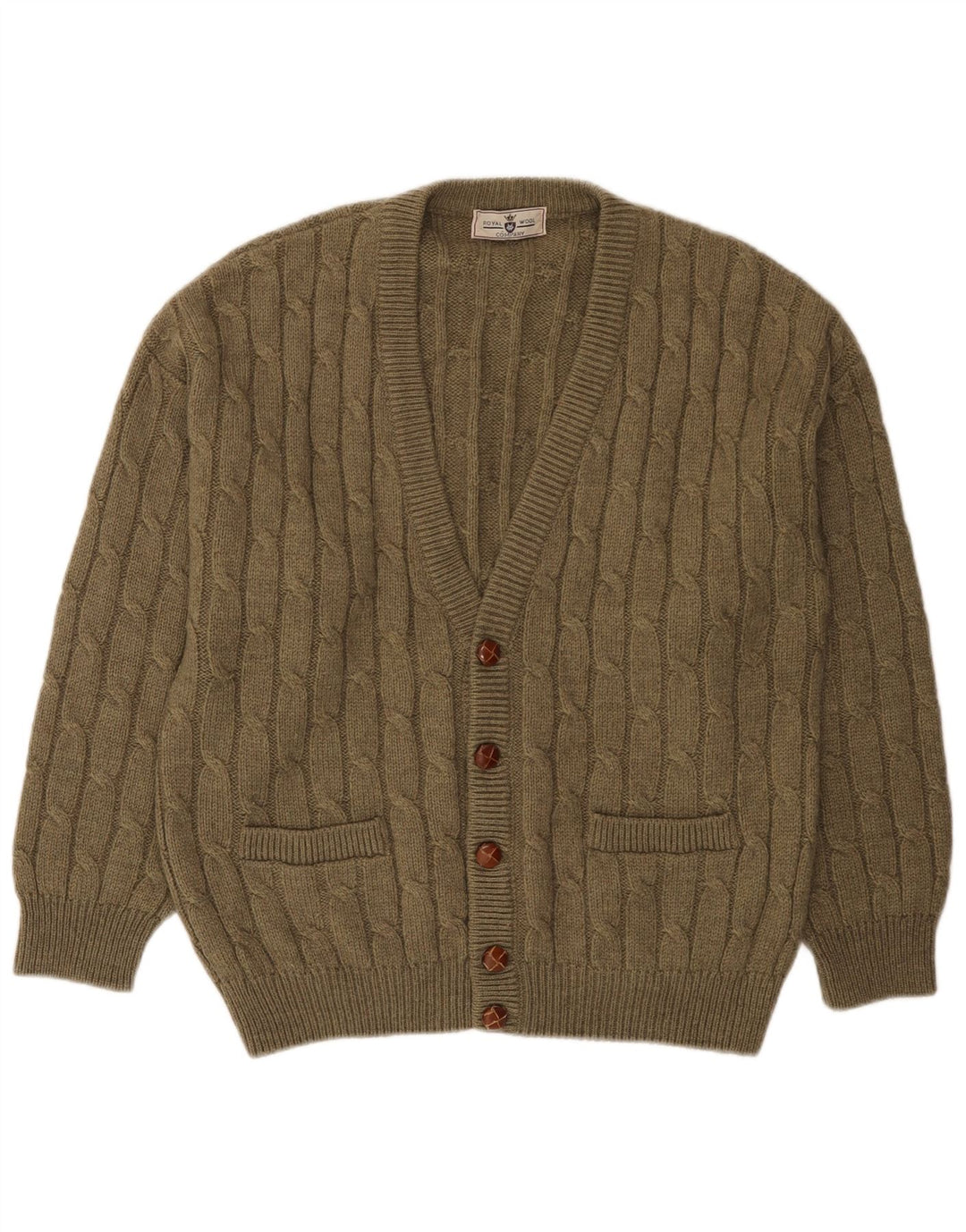 Vintage herre cardigan sweater Large Khaki