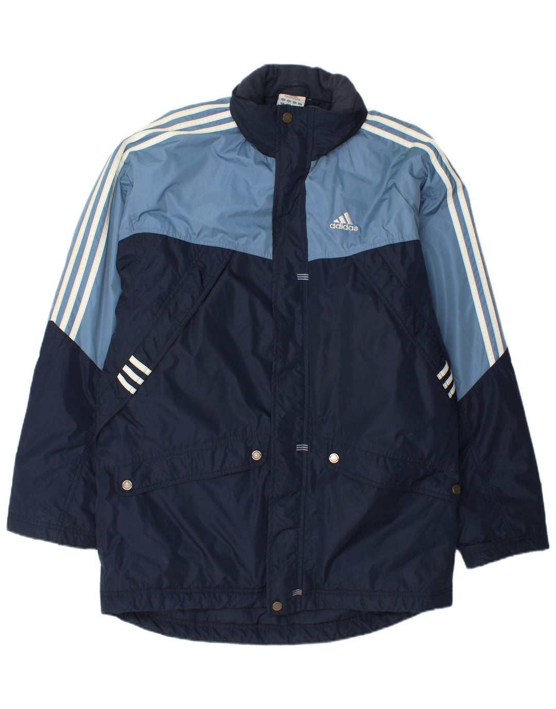 ADIDAS Herre grafisk vindjakke UK 36 Small Navy Blue Colourblock