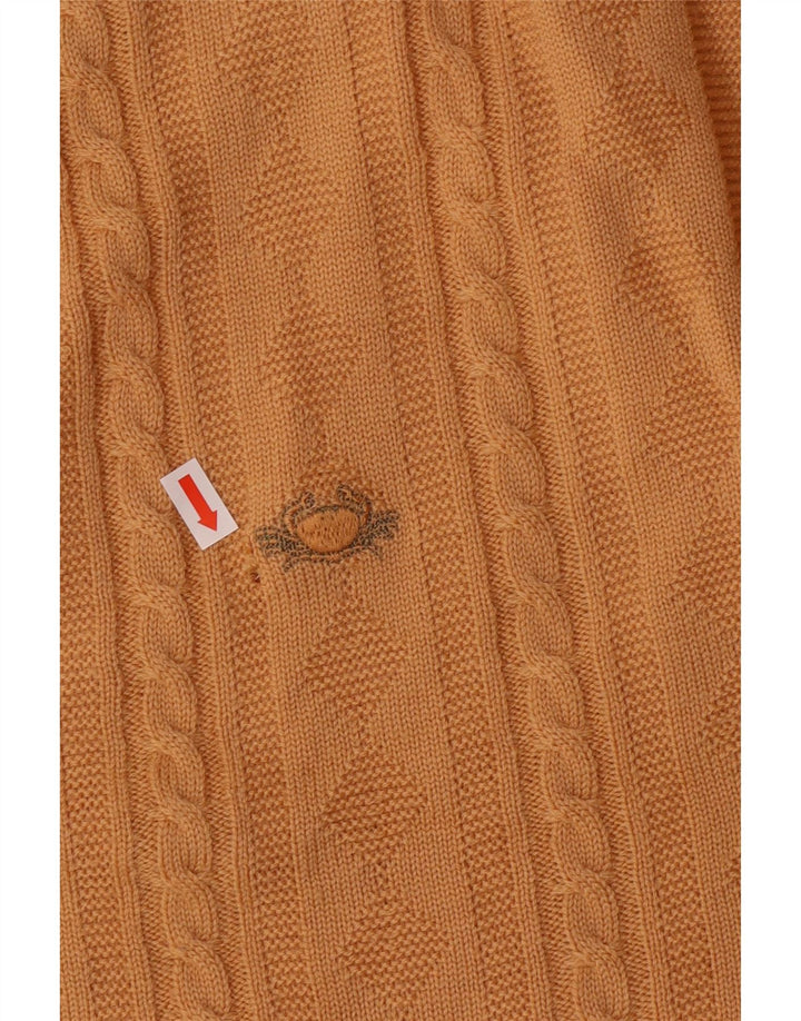 IL GRANCHIO Herre Cardigan Sweater Stor Gul Virgin Wool Classic
