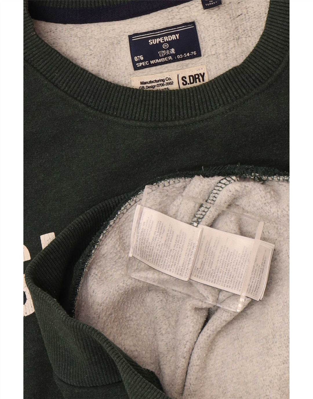 Superdry grafisk sweatshirt til mænd, stor grøn bomuld