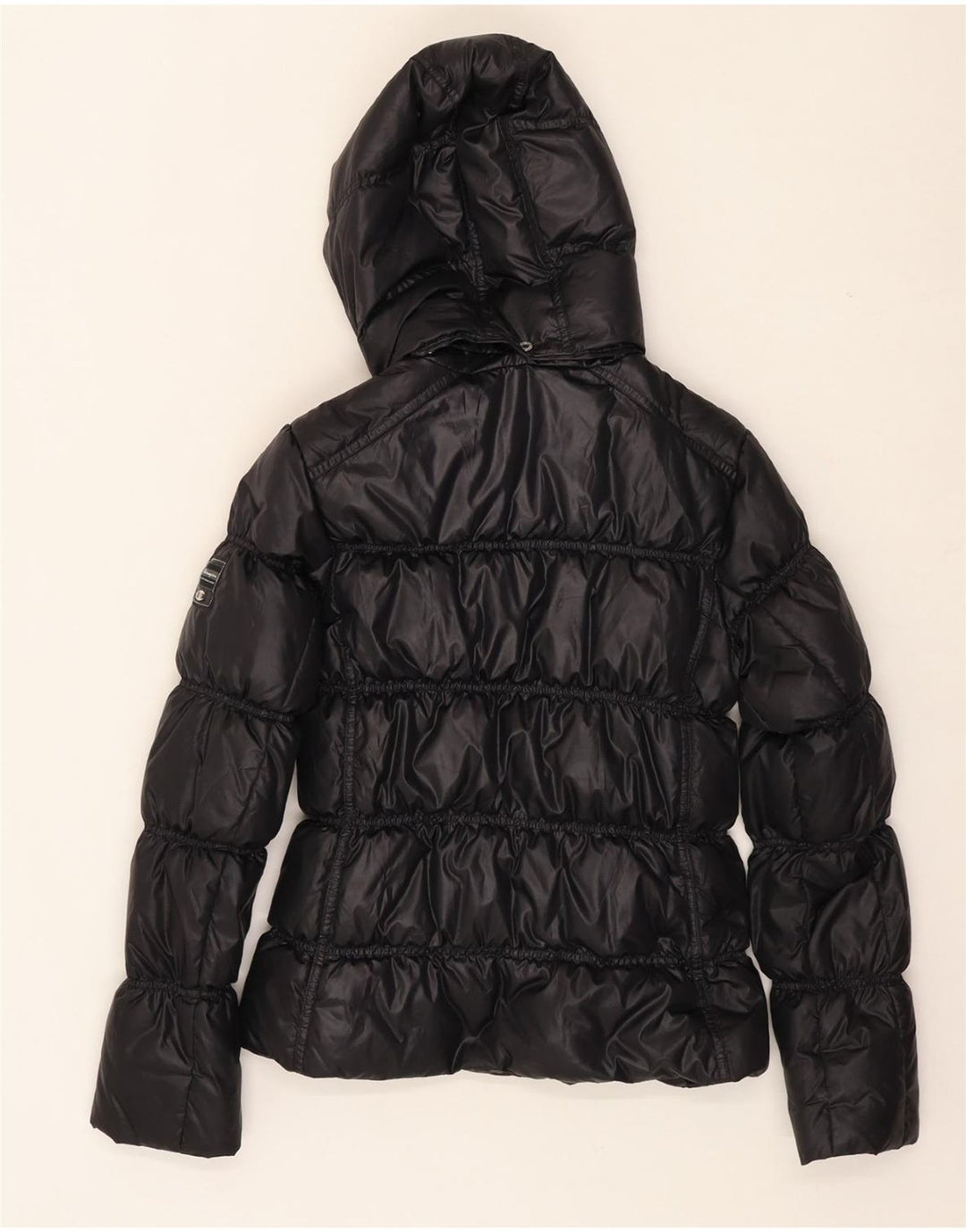 CHAMPION Womens Hooded Padded Jacket UK 10 Small Black Vintage Champion and Second-Hand Champion from Messina Hembry 