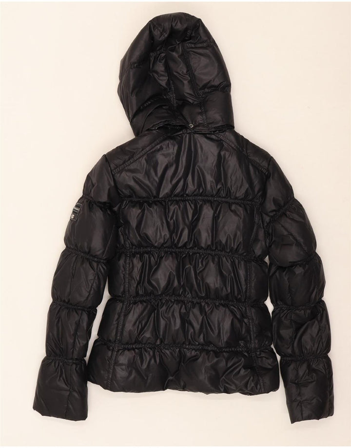 CHAMPION Womens Hooded Padded Jacket UK 10 Small Black Vintage Champion and Second-Hand Champion from Messina Hembry 
