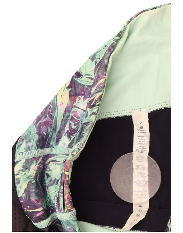 Lululemon Dame Capri Leggings US 6 Medium Navy Blue Colourblock Nylon