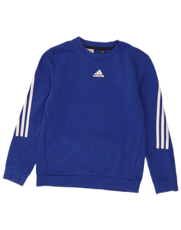 Adidas Boys Sweatshirt Jumper 11-12 år Blå Bomuld