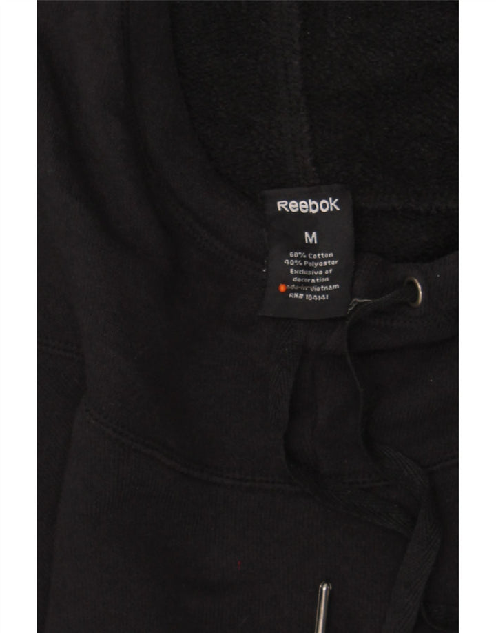 REEBOK Mens Hoodie Jumper Medium Black Cotton Vintage Reebok and Second-Hand Reebok from Messina Hembry 