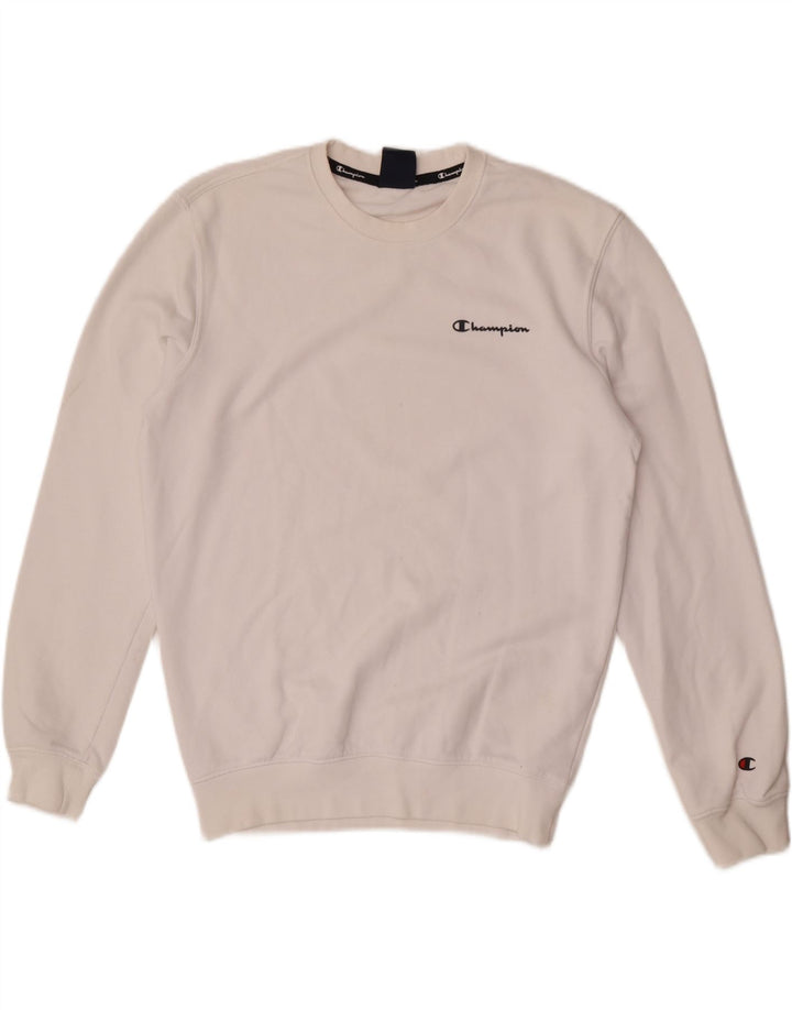 Champion Herre Sweatshirt Jumper Lille Hvid Bomuld