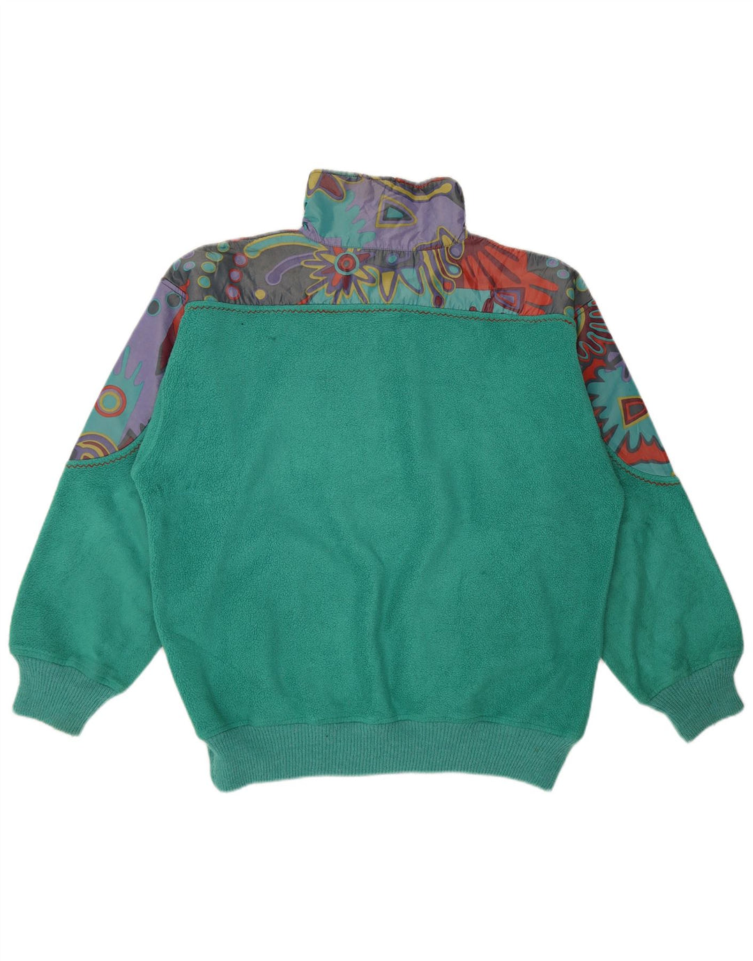 Silvy Herre Zip Neck Fleece Jumper XL Grøn Geometrisk Polyester