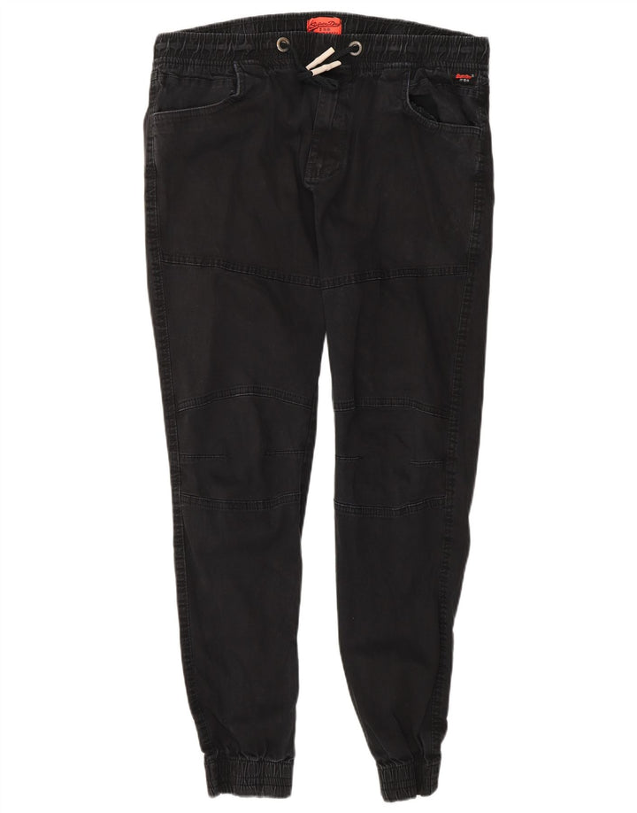 SUPERDRY Joggers til mænd Casual Bukser W36 L30 Sort bomuld