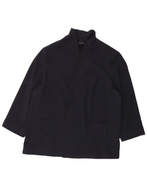 Marks & Spencer Dame 3/4 ærmet åben blazerjakke UK 22 3XL Navy Blue